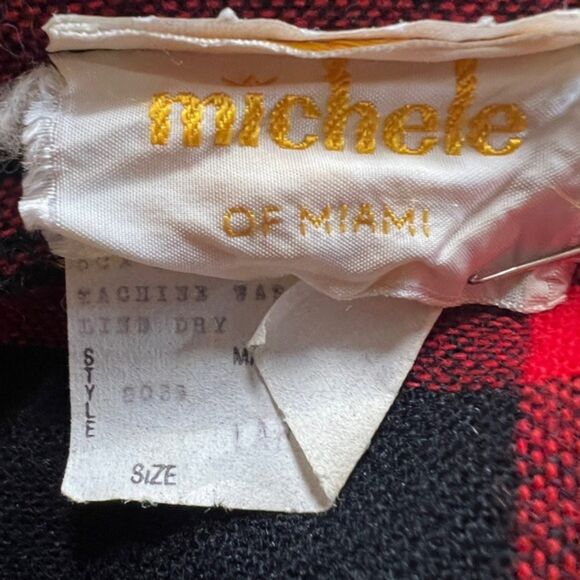 Vintage Michele of Miami Red & Black Buffalo Plaid Robe – Made in USA - Picture 3 of 7